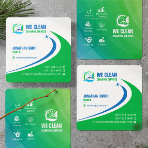 Professional Cleaning Service, Gardening, Disposal Square Business Card