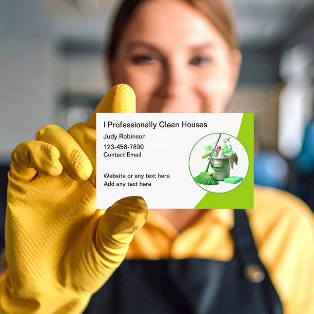 Professional Cleaning Service Modern Business Card (Creator Uploaded)