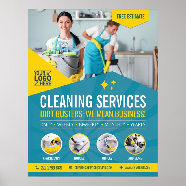 Professional Cleaning Service Poster (Front)