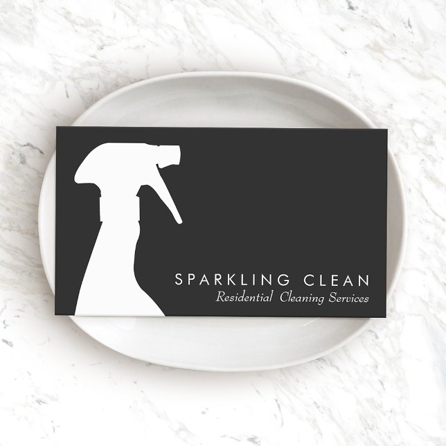 Professional Cleaning Service Spray Bottle Business Card (Creator Uploaded)