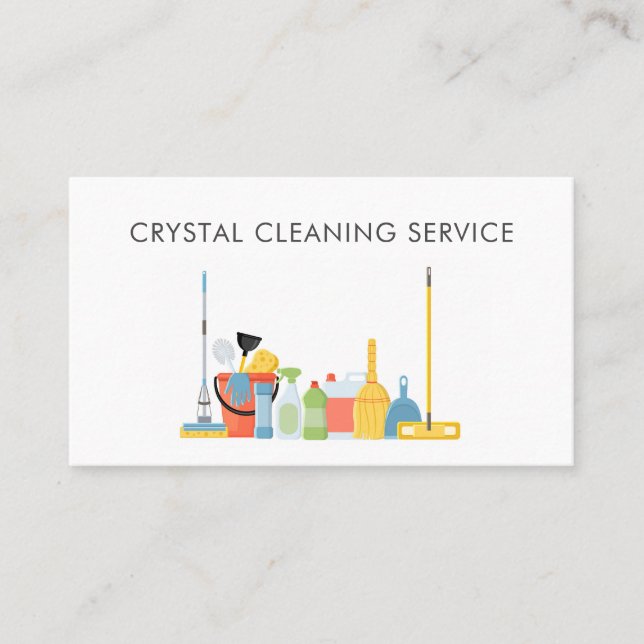 Professional Cleaning Service Supplies Business Card (Front)