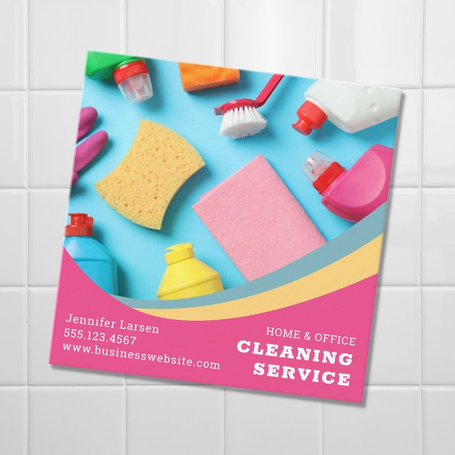 Professional Cleaning Service Supplies Square Business Card (Creator Uploaded)