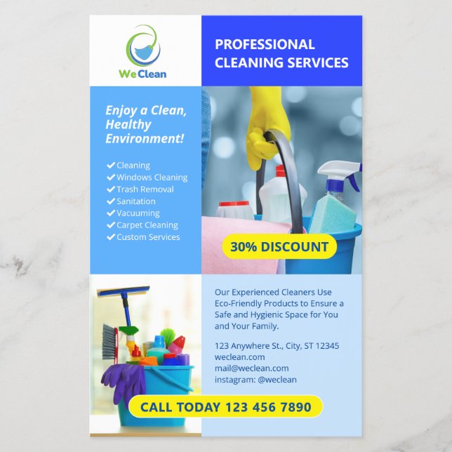 Professional Cleaning Services Business Flyer (Front)