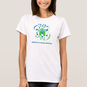Professional Cleaning Services Green and Blue Logo T-Shirt