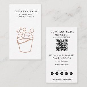 Professional Cleaning Services Logo Modern Boho Business Card