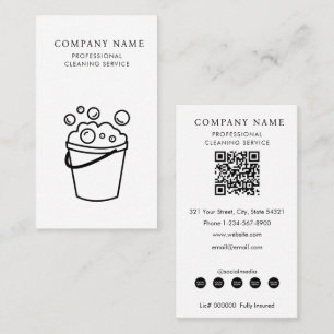 Professional Cleaning Services Logo Modern White Business Card