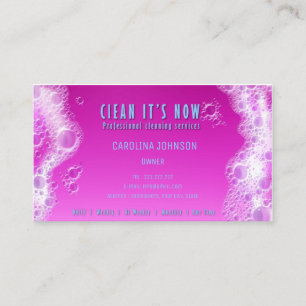 professional cleaning services maid soap foam business card
