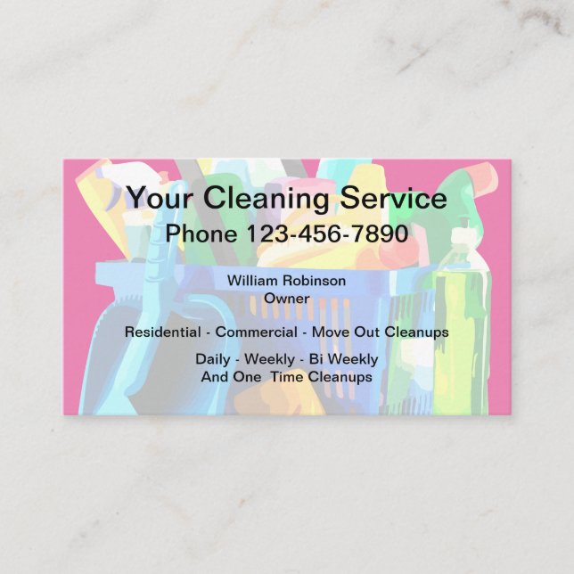 Professional Cleaning Services Modern Design Business Card (Front)