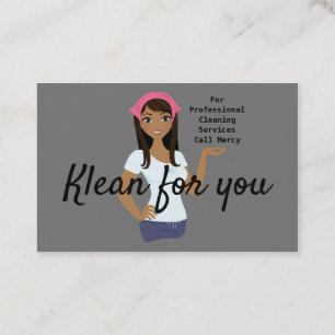 Professional Cleaning Services Pink Grey Business Card