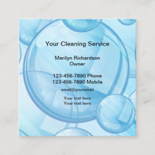 Professional Cleaning Services Square Business Card