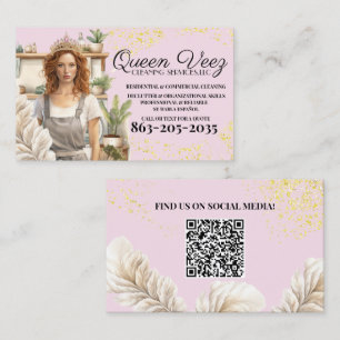 Professional Cleaning Services Woman Business Card