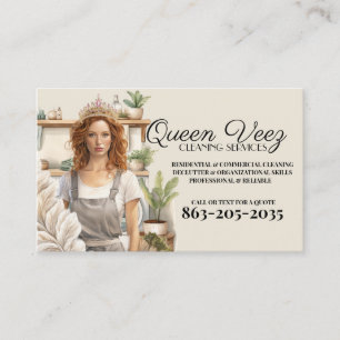 Professional Cleaning Services Woman Business Card