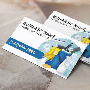 Professional Cleaning Supplies Maid Housekeeping Business Card