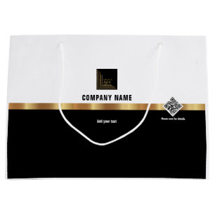 Professional Client Employee Attendee QR Code Swag Large Gift Bag