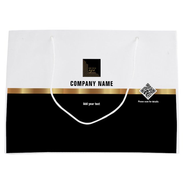 Professional Client Employee Attendee QR Code Swag Large Gift Bag (Front)