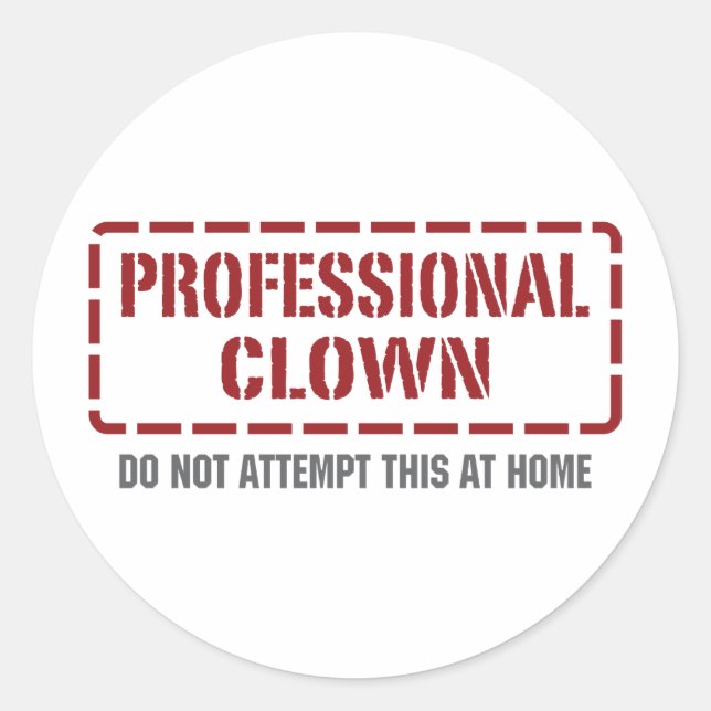 Professional Clown Classic Round Sticker (Front)