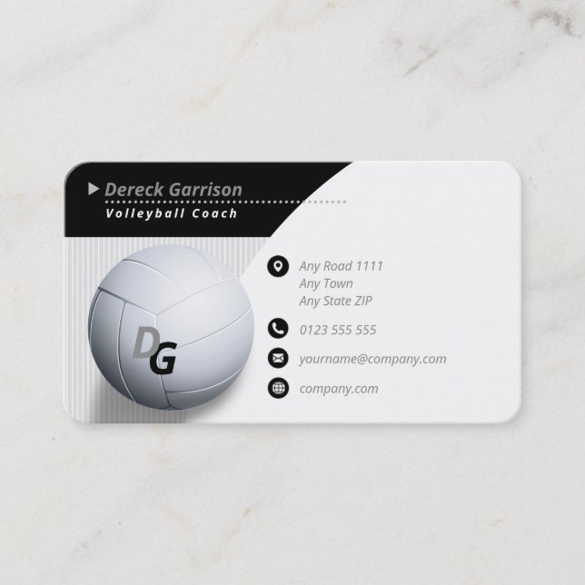 Professional Coach | Volleyball Master Sport Business Card (Front)