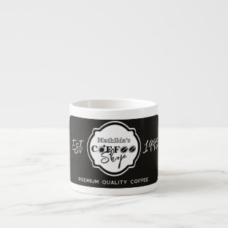 Professional Coffee Shop Personalised Logo Black Espresso Cup
