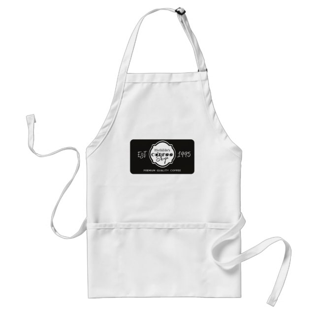 Professional Coffee Shop Personalised Logo Black  Standard Apron (Front)
