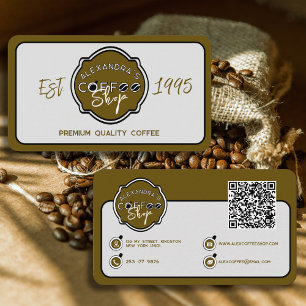 Professional Coffee Shop Personalised Logo Business Card