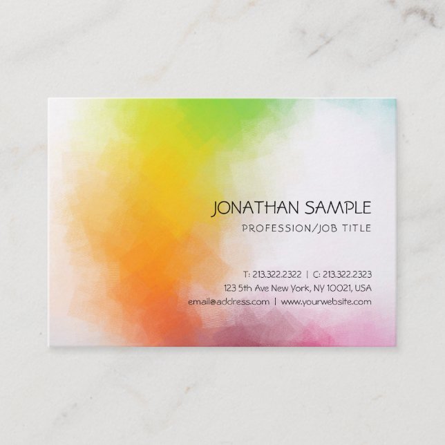 Professional Colourful Abstract Art Elegant Colour Business Card (Front)
