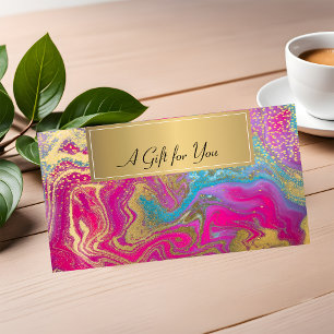 Professional Colourful Marble Gold Confetti Discount Card