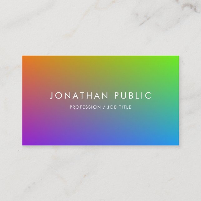 Professional Colourful Modern Minimalist Elegant Business Card (Front)