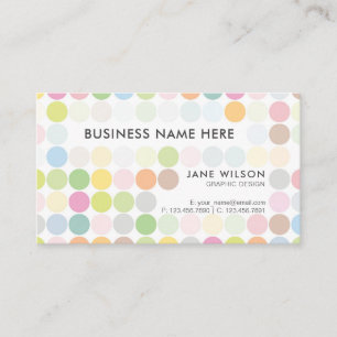 Professional Colourful Pastel Polka Business Card