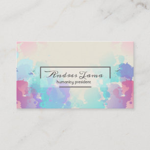 Professional Colourful Splash Stroke Watercolor Business Card