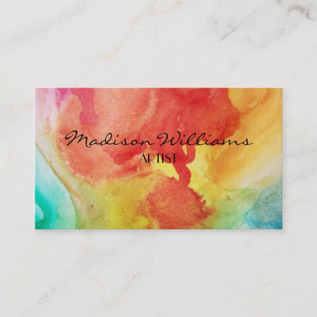 Professional Colourful Unique Artists Business Card (Front)