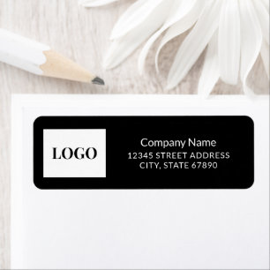 Professional Company Logo Black and White Address Return Address Label