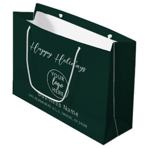 Professional Company Logo Christmas Holiday Large Gift Bag