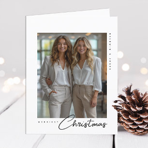 Professional Company Logo Christmas Photo Folded Holiday Card