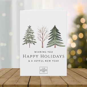Professional Company Logo Elegant Custom Christmas Holiday Card