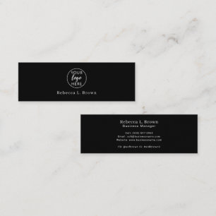 Professional Company Logo Modern Black Sleek Mini Business Card