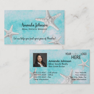 Professional Company Logo Photo Beach Starfish Business Card