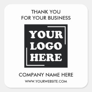 Professional Company Logo Thank You Square Sticker