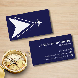 Professional Company Pilot Navy Blue Aviation  Business Card