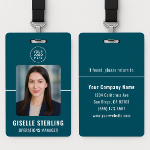 Professional Company Staff ID Card with Photo Badge