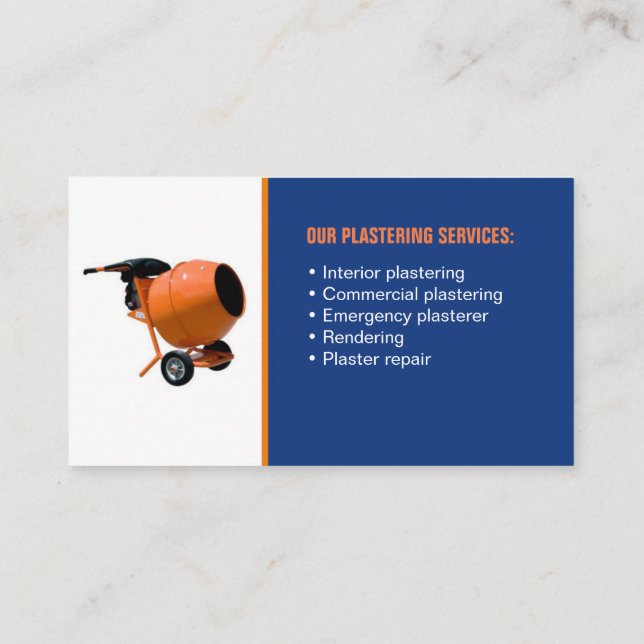 Professional concrete contractor business card (Back)