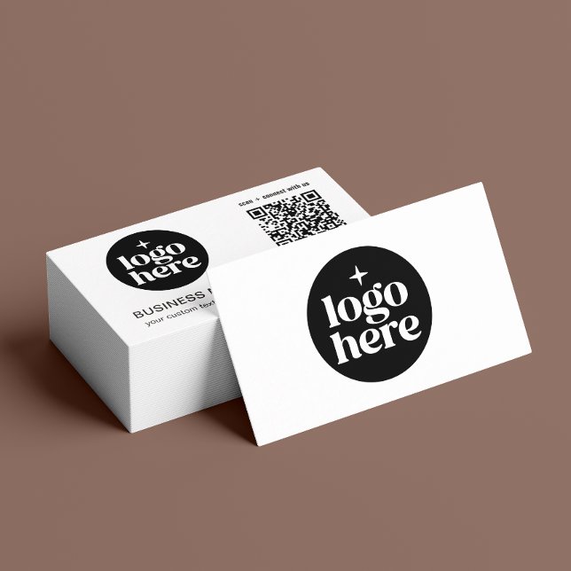 Professional Connect With Us Social Media QR Code Business Card (Card shown in standard size, choose size, paper, and corner style.)