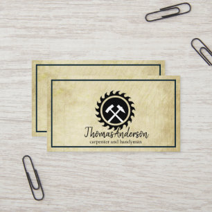 Professional Construction and Carpenter Wood Plane Business Card