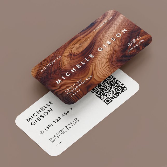 Professional Construction Contractor Carpentry Business Card (Minimal Forester Woodworking Carpentry Modern Business Card
)