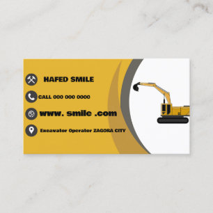Professional Construction Excavator Plant Operator Business Card