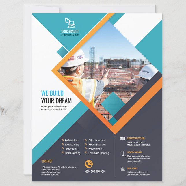 Professional construction flyer template (Front)