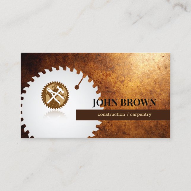 Professional Construction Global Tools  Carpentry Business Card (Front)