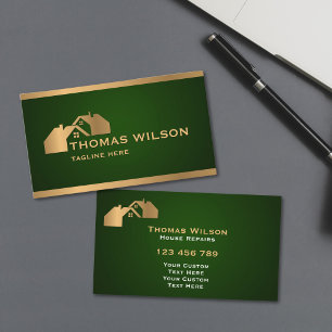 Professional Construction Handyman Carpenter Roof Business Card