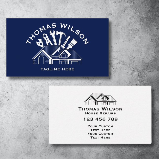Professional Construction Handyman Carpenter Tools Business Card (Creator Uploaded)