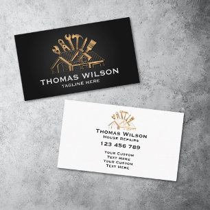 Professional Construction Handyman Carpenter Tools Business Card