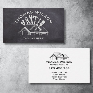Professional Construction Handyman Carpenter Tools Business Card